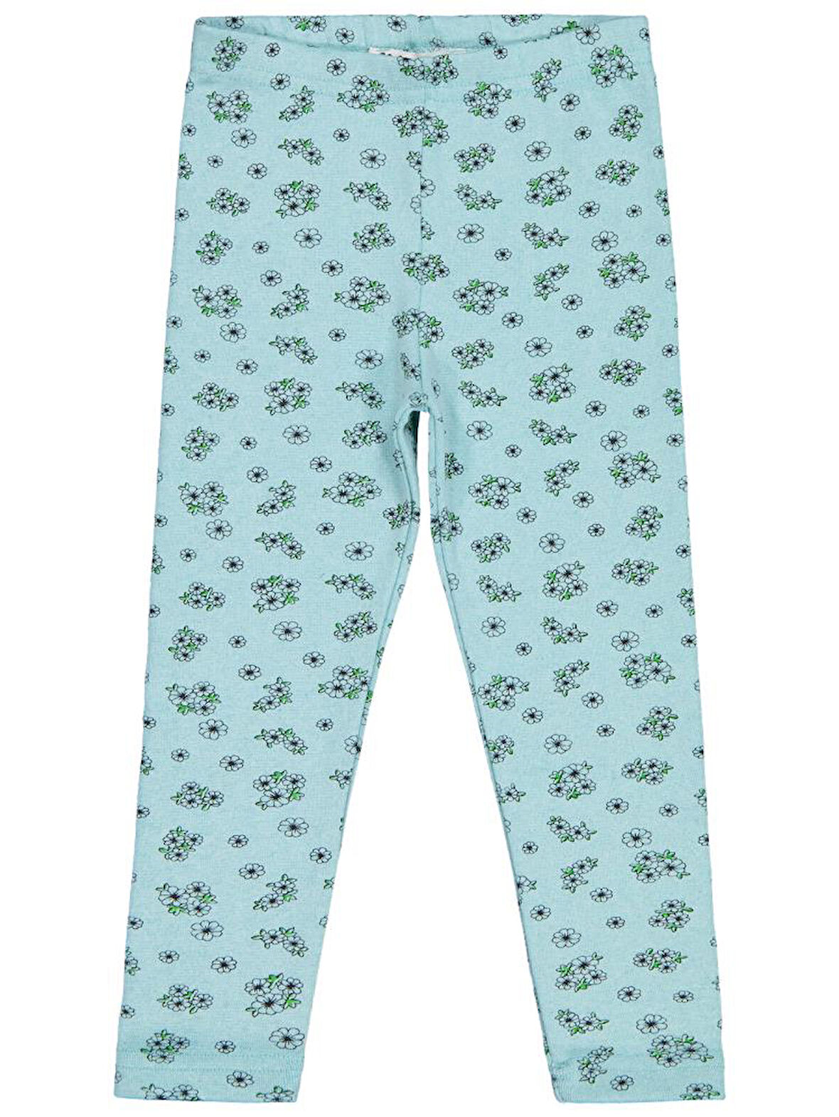 Civil Girls Çıtır Çiçek Desenli 10-13 Yaş Tayt - Yeşil 12-13 Yaş