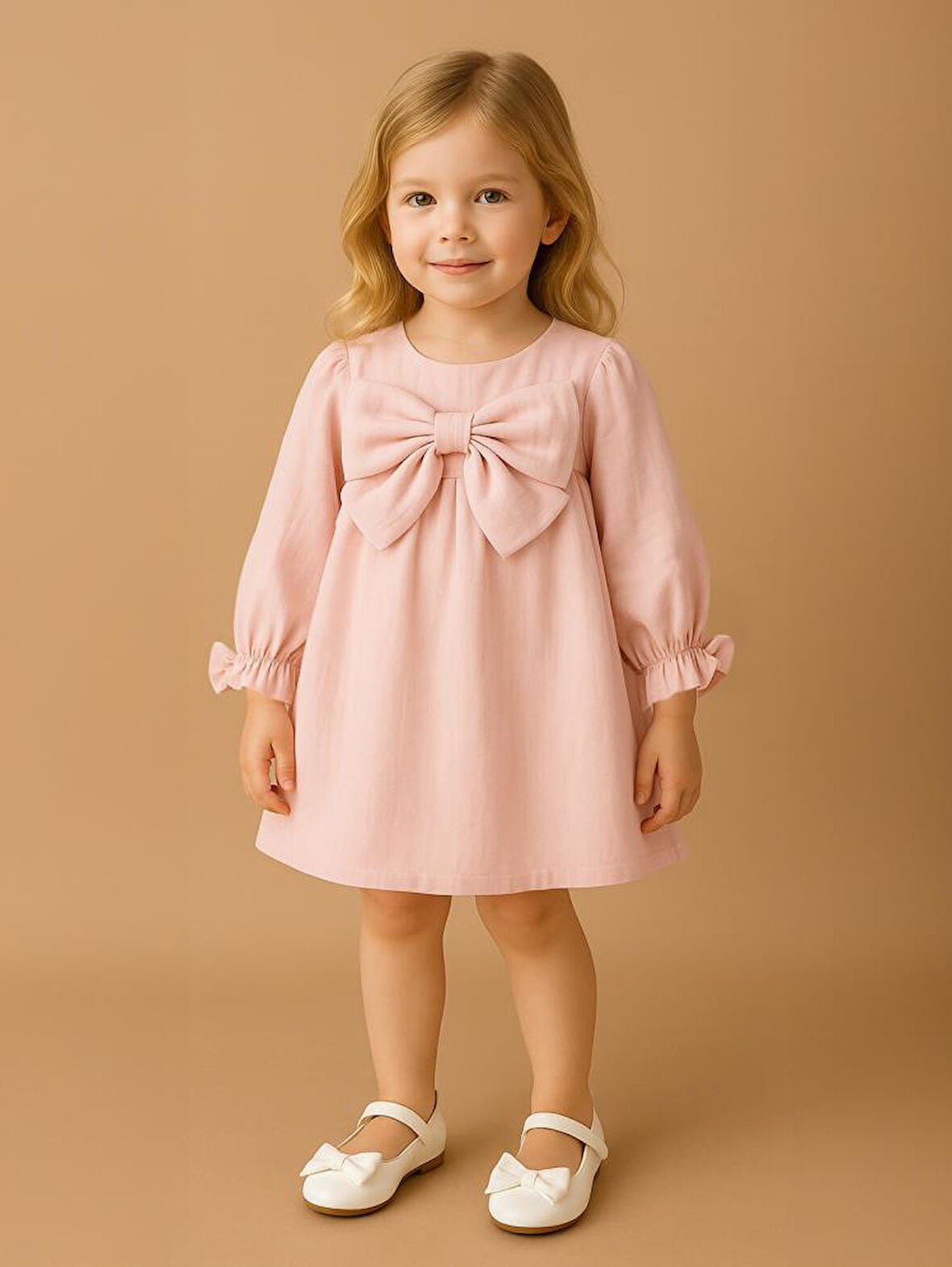 Civil Girls Fiyonklu 2-5 Yaş Elbise - Pembe 4-5 Yaş