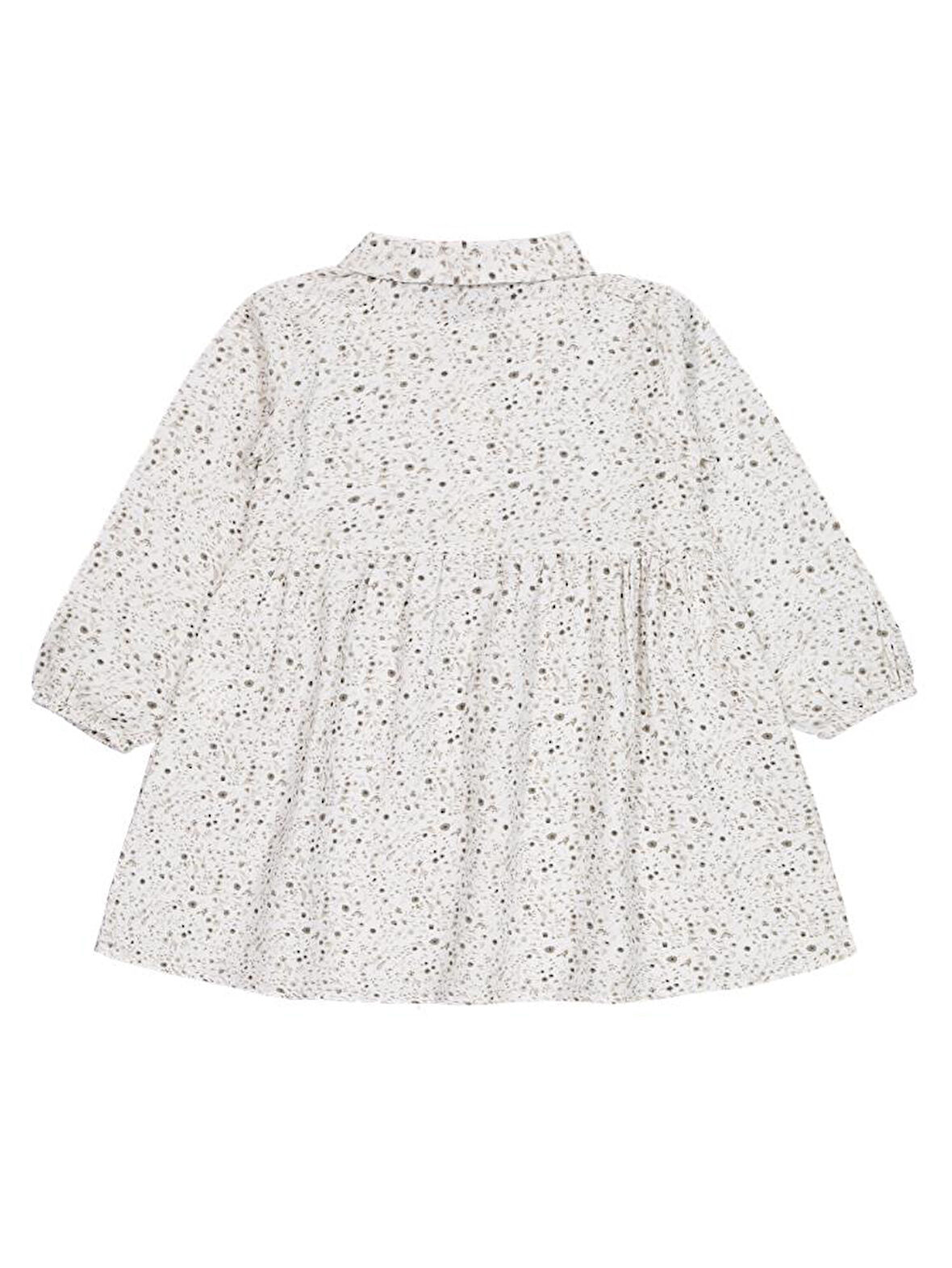 Civil Girls Desenli 2-5 Yaş Elbise - Ekru 4-5 Yaş