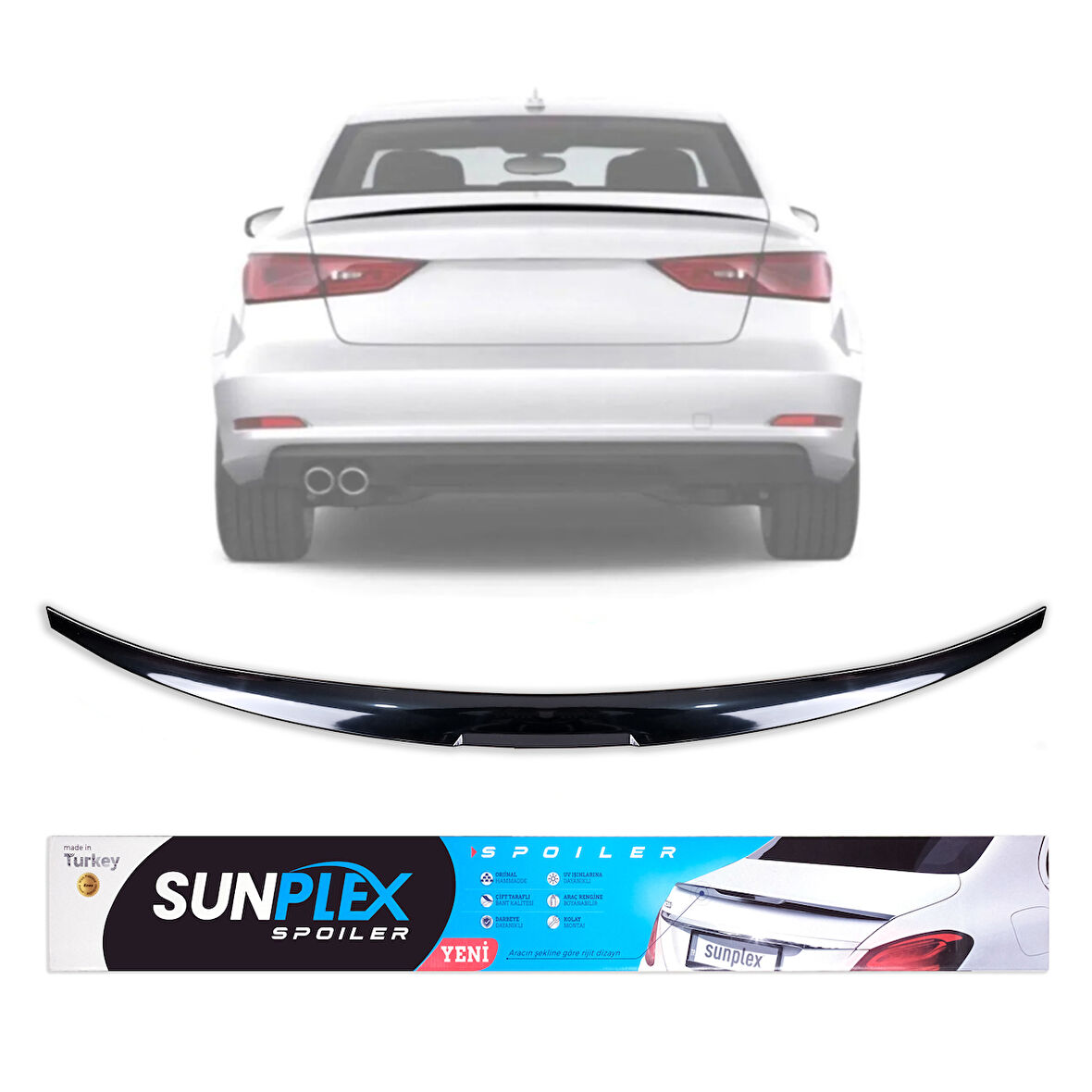 Mega Oto Market Piano Black Enjeksiyon Kalıp Bagaj Spoiler Fiat Egea / Fiat Tipo 2015-2022 ile uyumlu