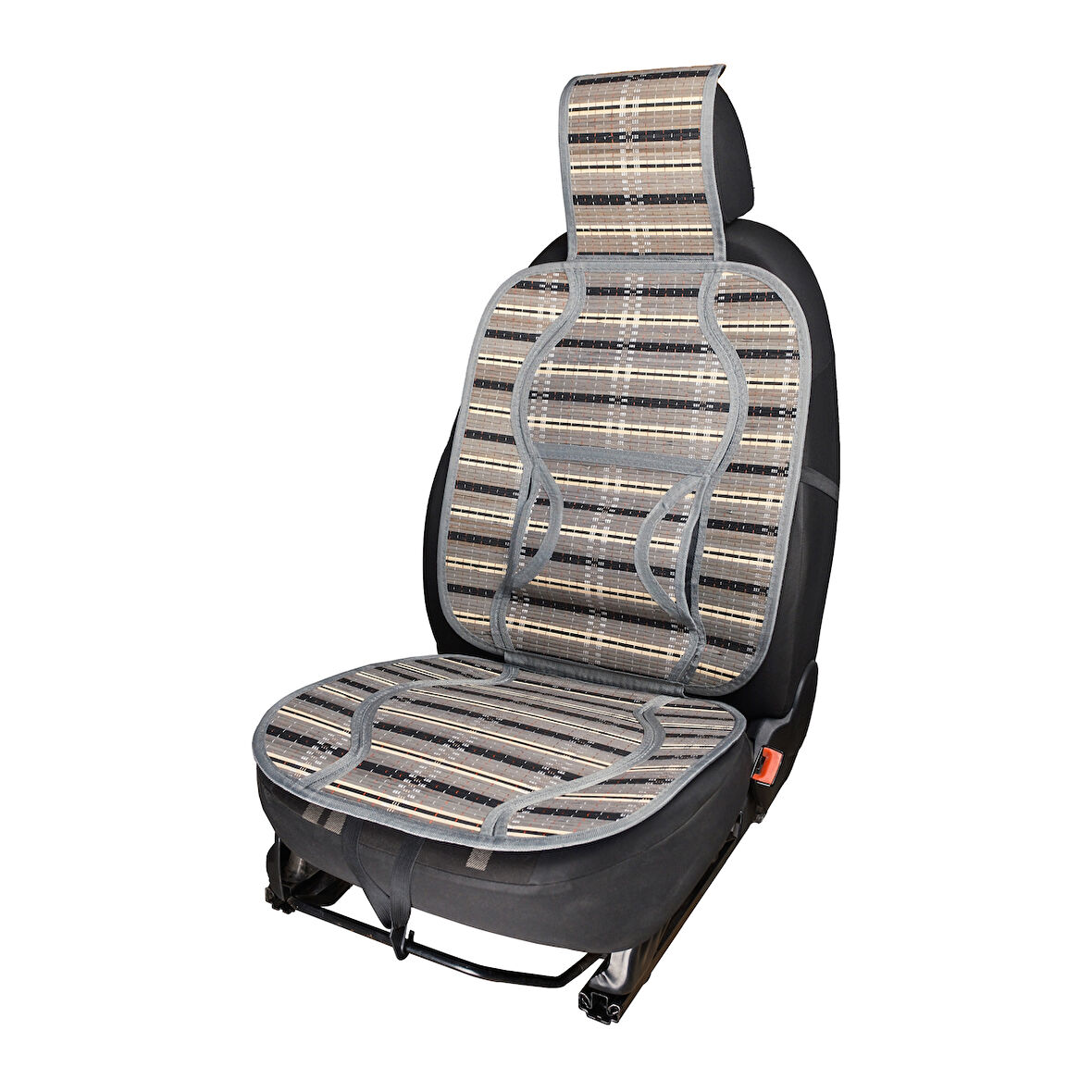 Oto Hasır Bambu Minder Ön Gri İkili Takım Bel Destekli Terletmez WF-1819-GR