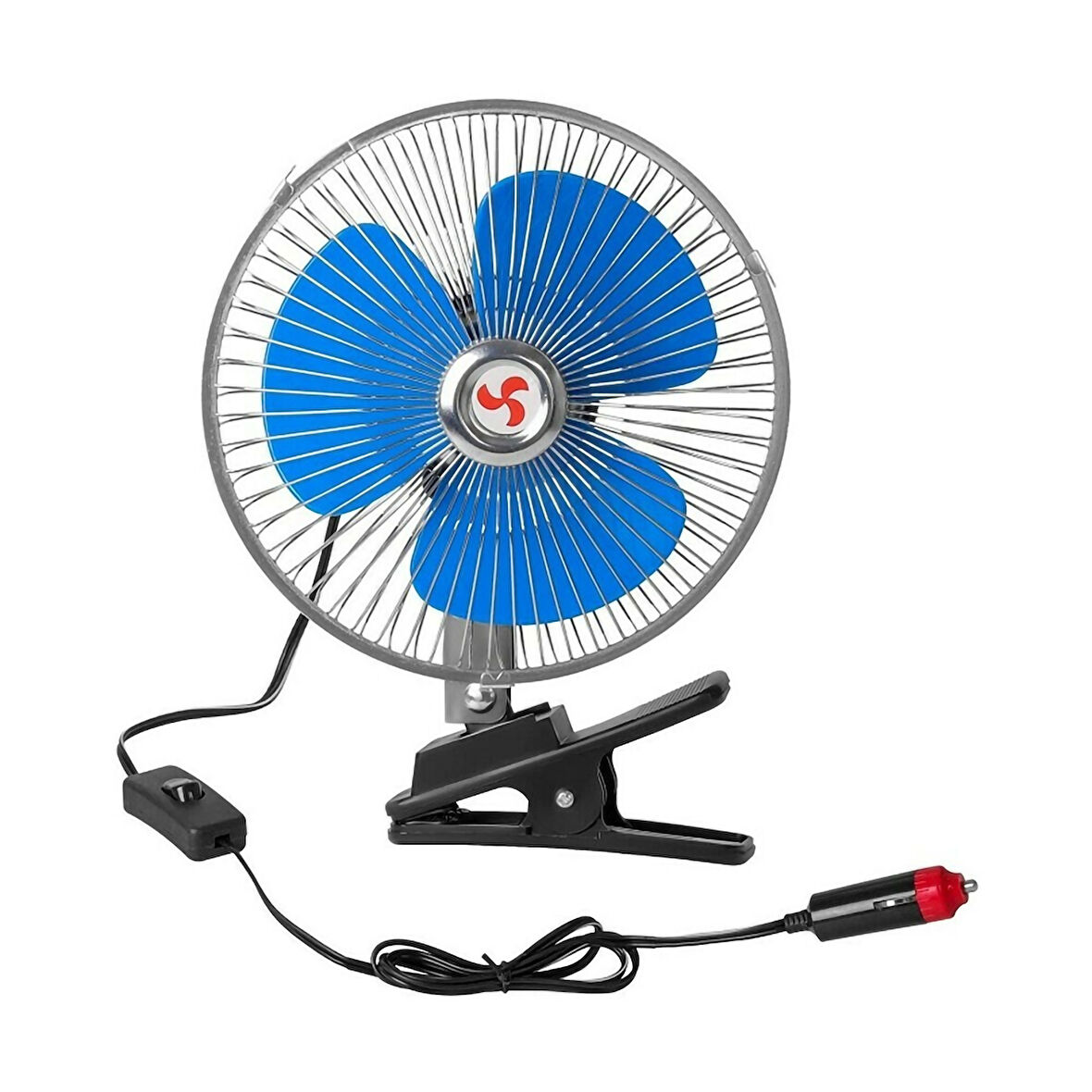 Araç Içi Vantilatör Oto Pervane 6" 12 Volt Uyumlu Mandallı Çakmaklık Girişli