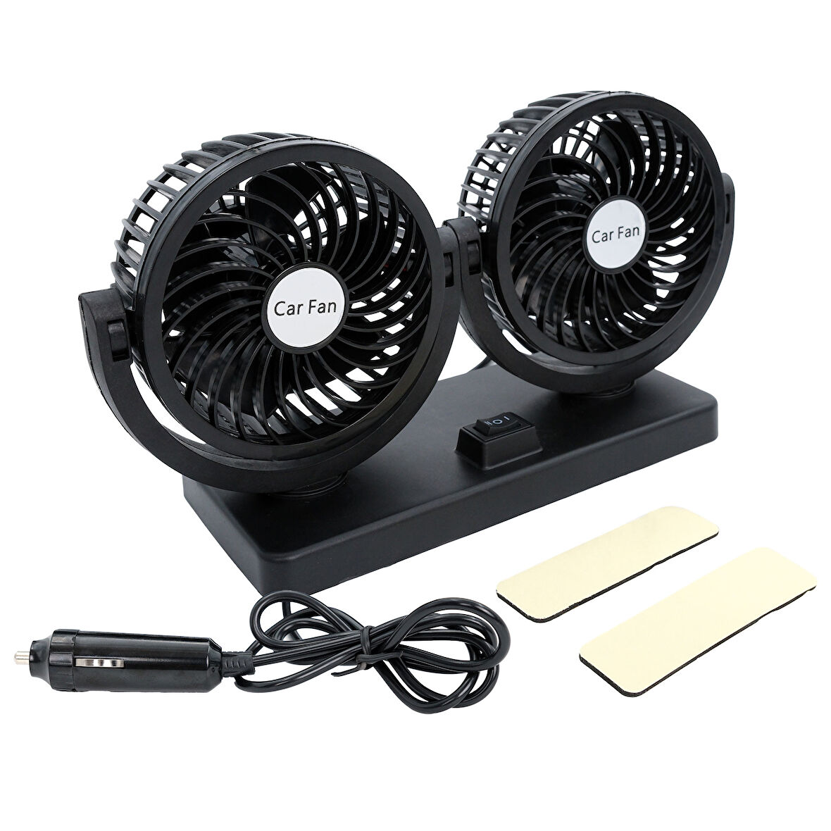 Araç İçi Torpido Üstü 2li Vantilatör Oto Pervane 5 inç 12 Volt ile Uyumlu Çakmaklık Girişli