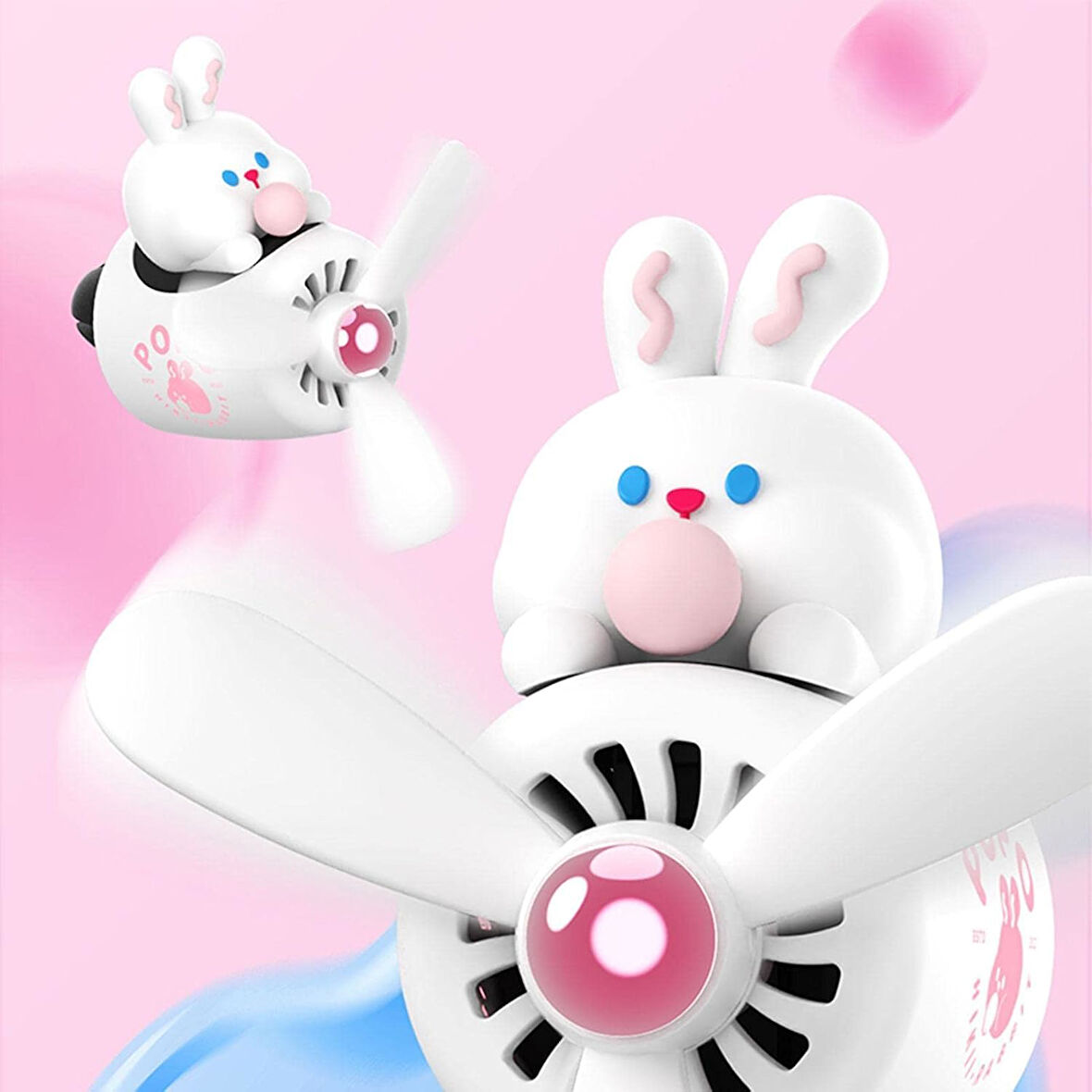 Pervaneli Klima Süsü Oto Koku Klipsi Beyaz Pilot Tavşan  