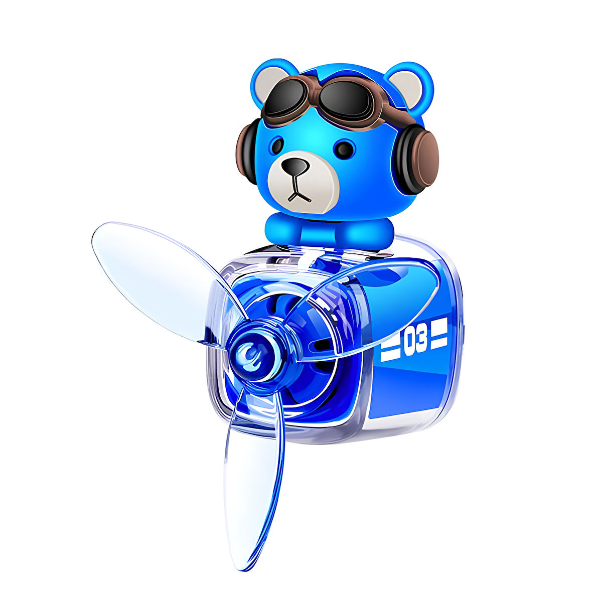 Pervaneli Klima Süsü Oto Koku Klipsi Mavi Pilot Ayı Hava Ferahlatıcı Maskot