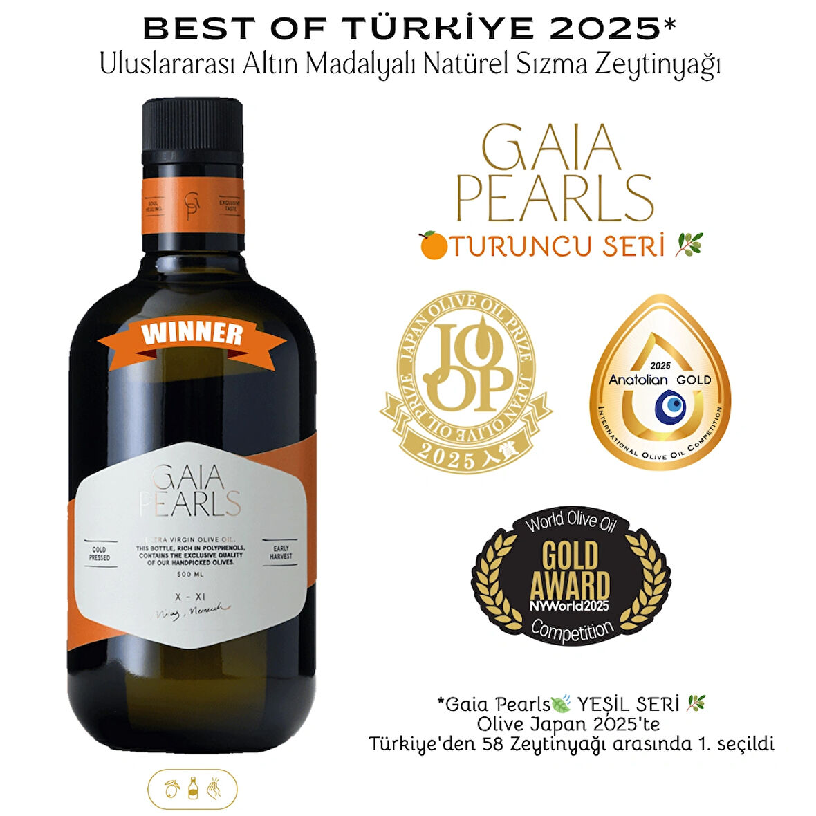 Milas Memecik Erken Hasat Soğuk Sıkım Zeytinyağı Turuncu Seri Yoğun Meyvemsi %0.2 Asit 500 ml