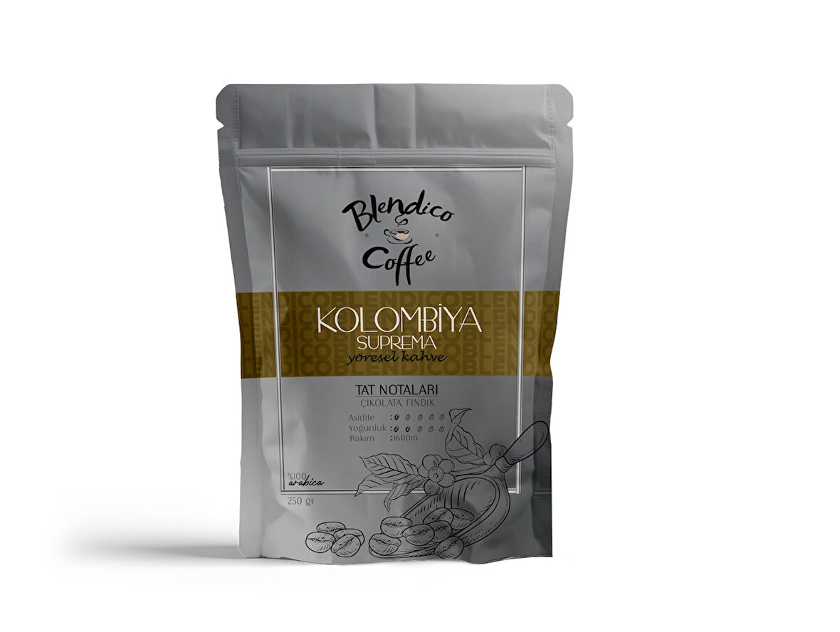 Kolombiya Suprema Yöresel Kahve 250 gr (Çekirdek)