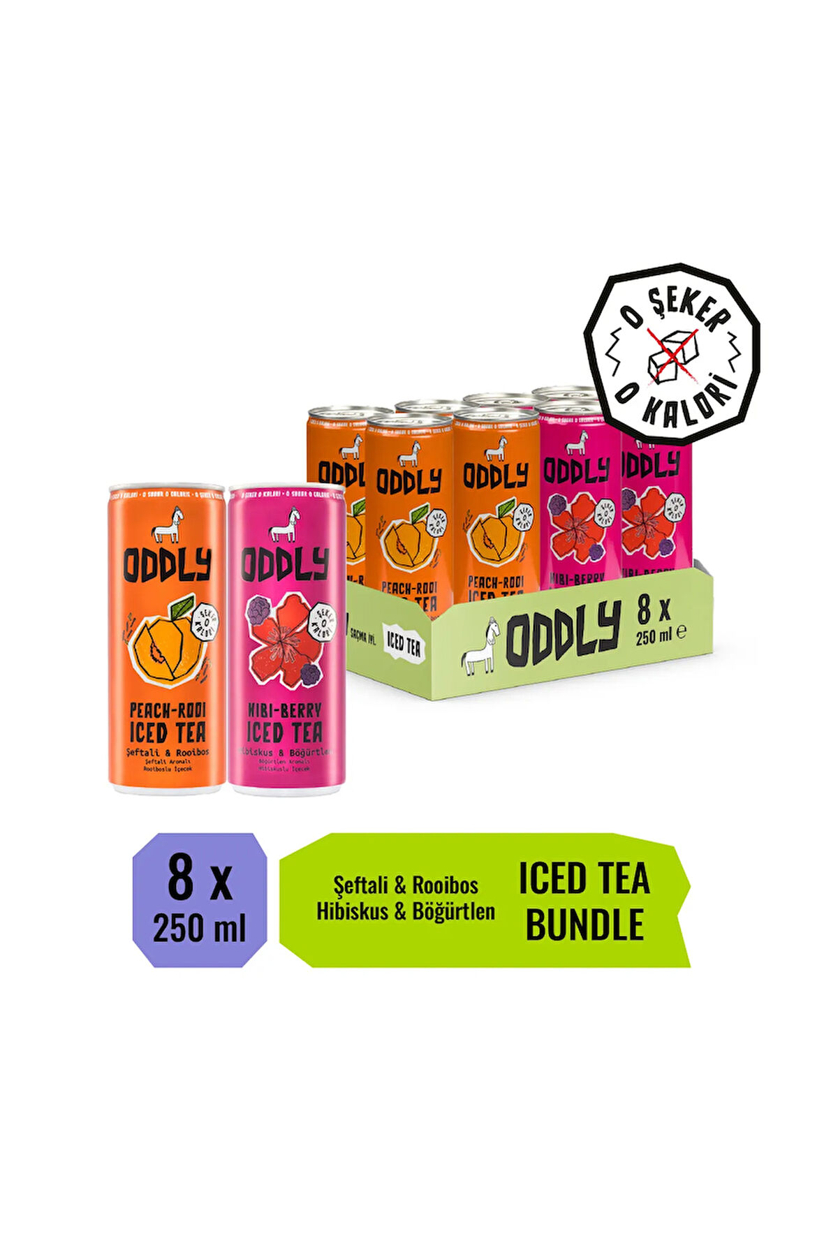 Saçma İyi Soğuk Çay Hero İkilisi! Peach-Rooi, Hibi-berry Kutu 250 ml 8 Adet