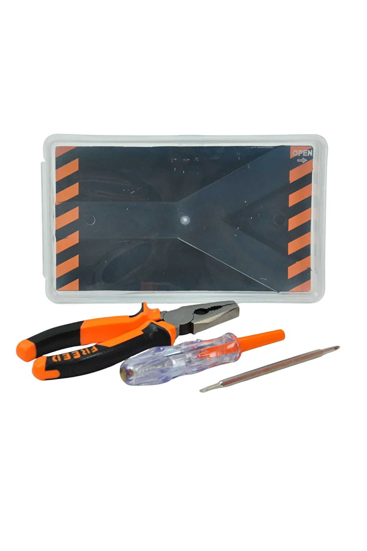 3 Parça Pense Tornavida Kontrol Kalemi Seti - 180mm Pense + Yıldız ve Düz Uçlu Kontrol Kalemi