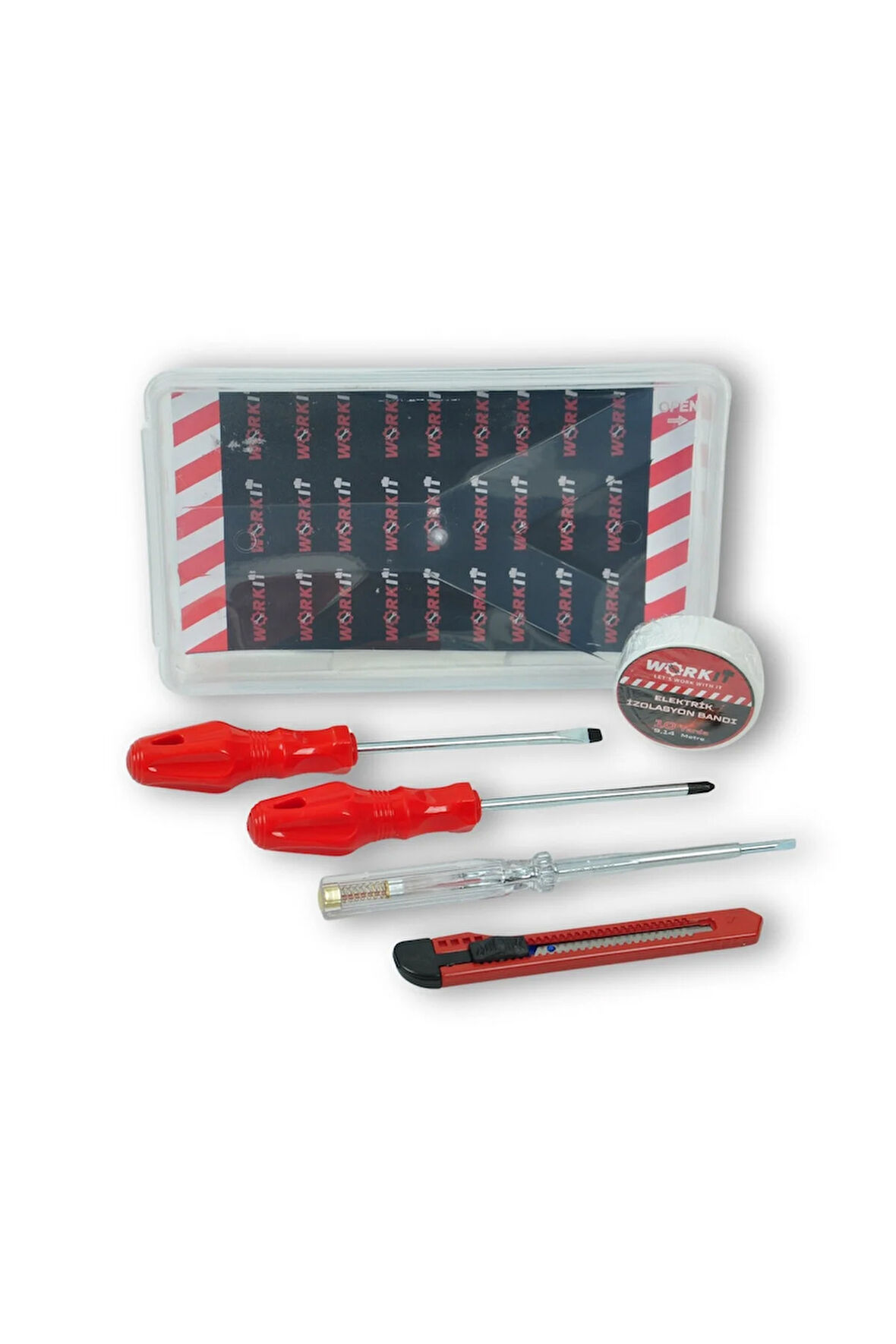 5 Parça Alet Seti - Düz T.Vida + Yıldız T.Vida + Kontrol Kalemi + M.Bıcağı+ İzole Elektrik Bandı