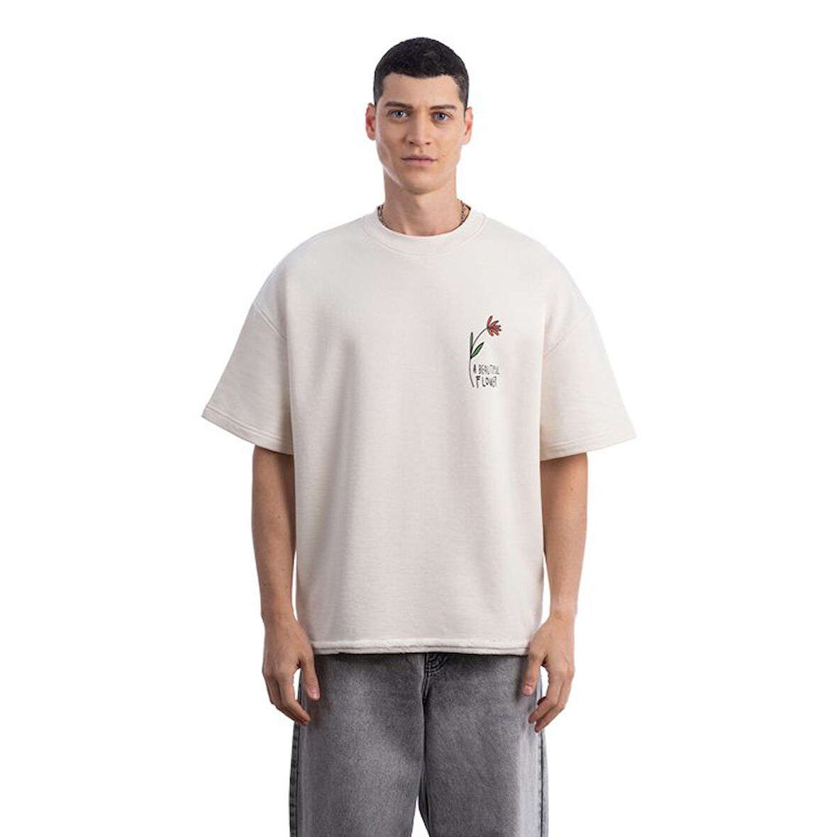 Beautiful Overisize Ekru T-Shirt