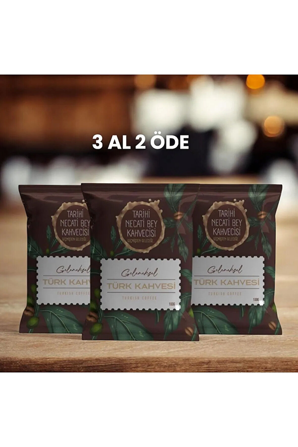 Tarihi Necatibey Kurukahvecisi Türk Kahvesi 100 gr 3'lü Paket