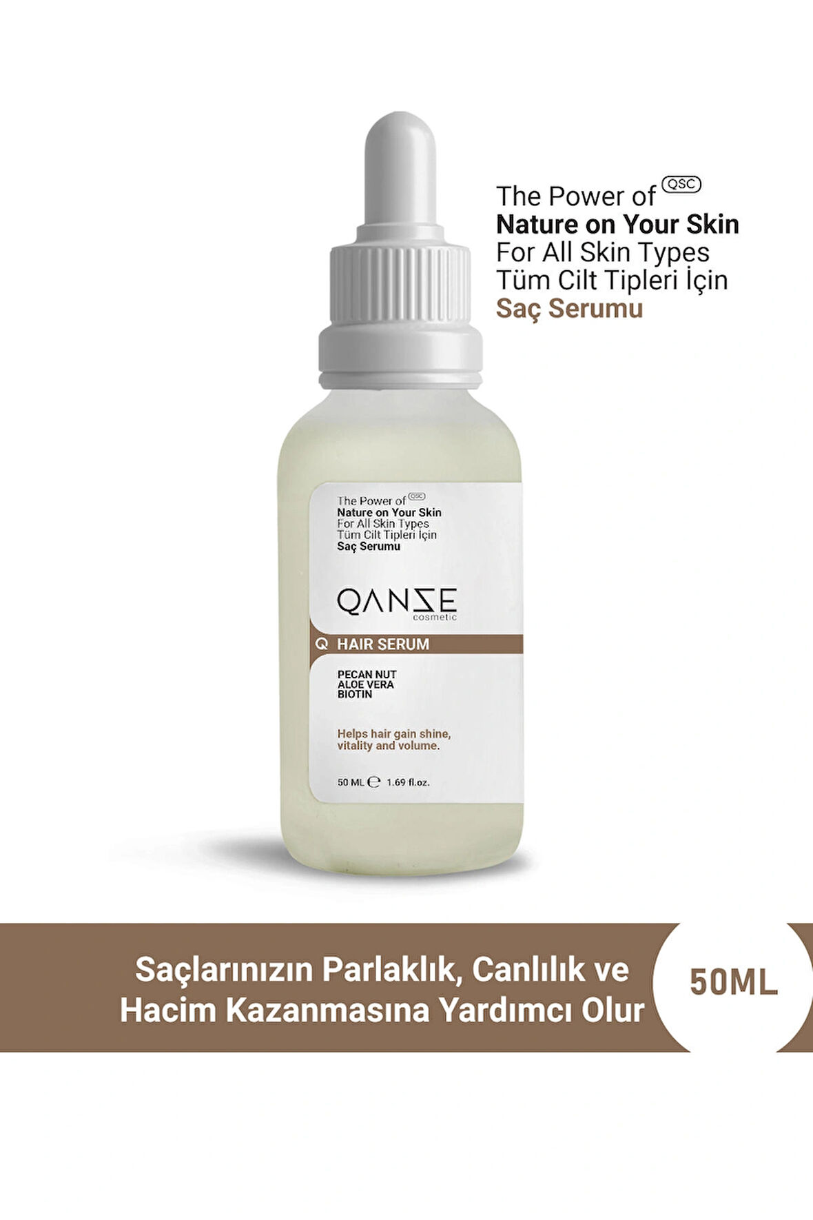 Qanze Organik Saç Bakım Serumu – Derinlemesine Nemlendirme Ve Güçlü Saçlar Için Doğal Bakım 30ml