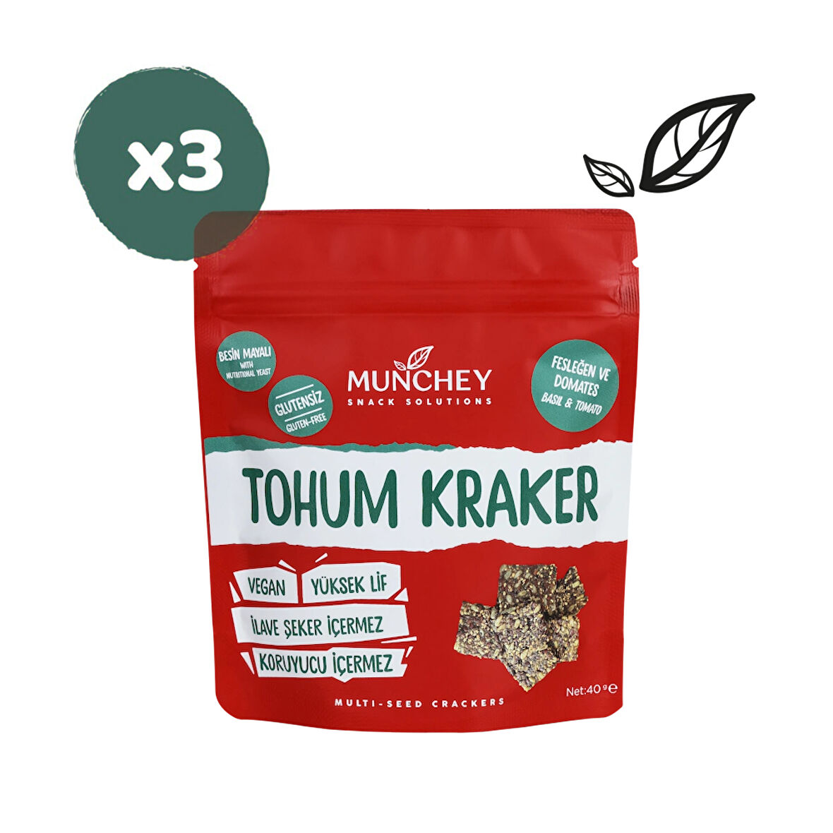 40gr 3'lü Domates & Fesleğenli Tohum Kraker 