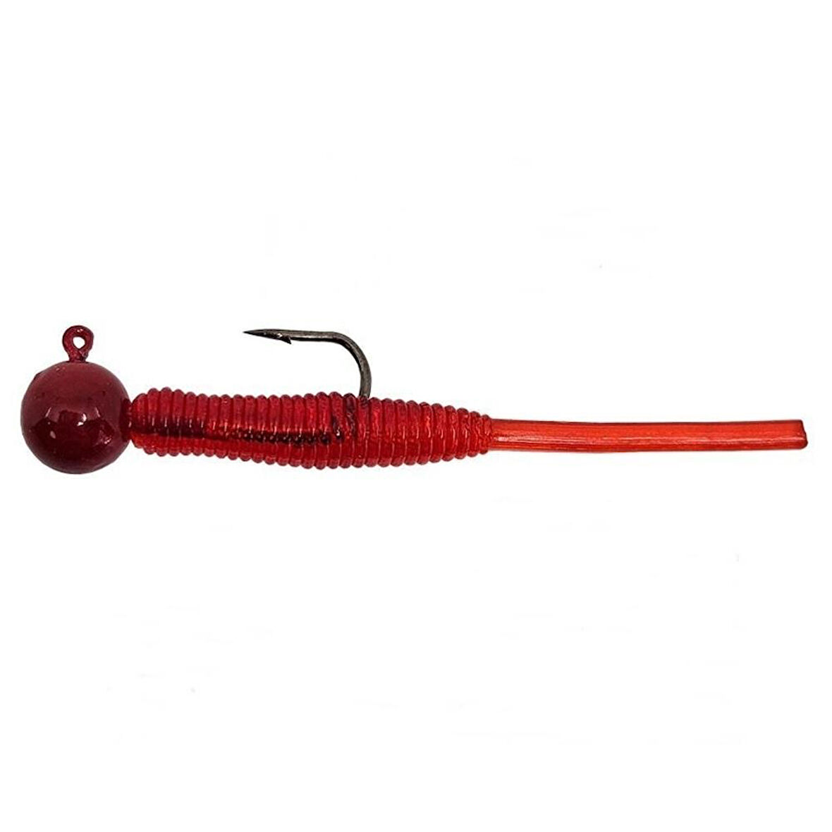 Kendo Hook Worm CY092 Jighead+Lrf Silikonu 2gr+4.5cm Head Red/Red