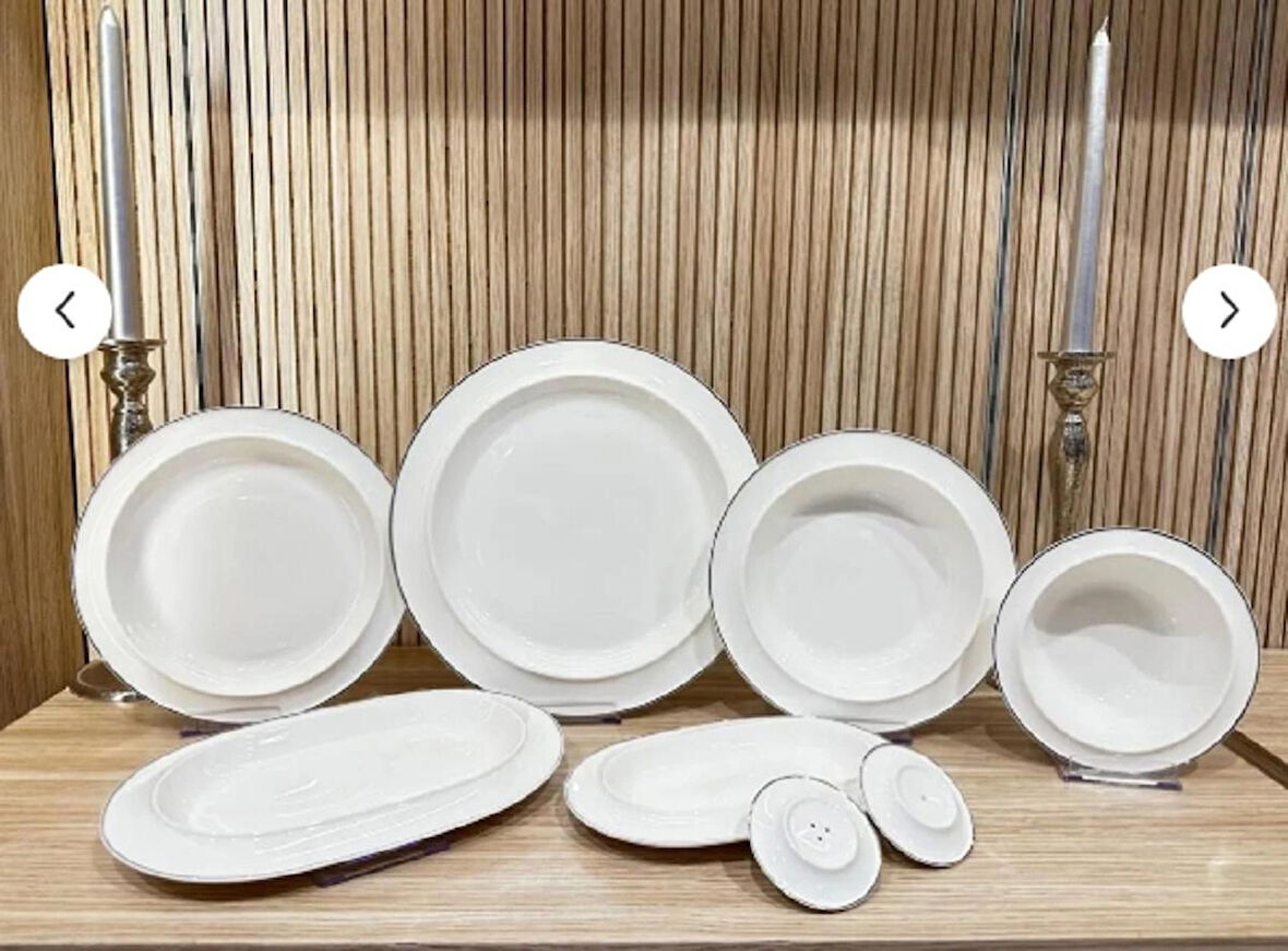 Twinkle Rise 28 Parça Bone Porselen Yemek Takımı Platin 13PLT01