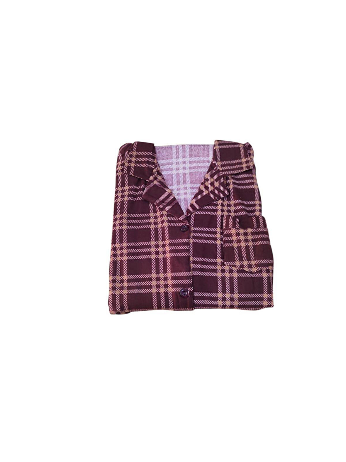 Çağrı Kadın Kışlık Süet Uzun Kollu Önü Düğmeli Pijama Takımı