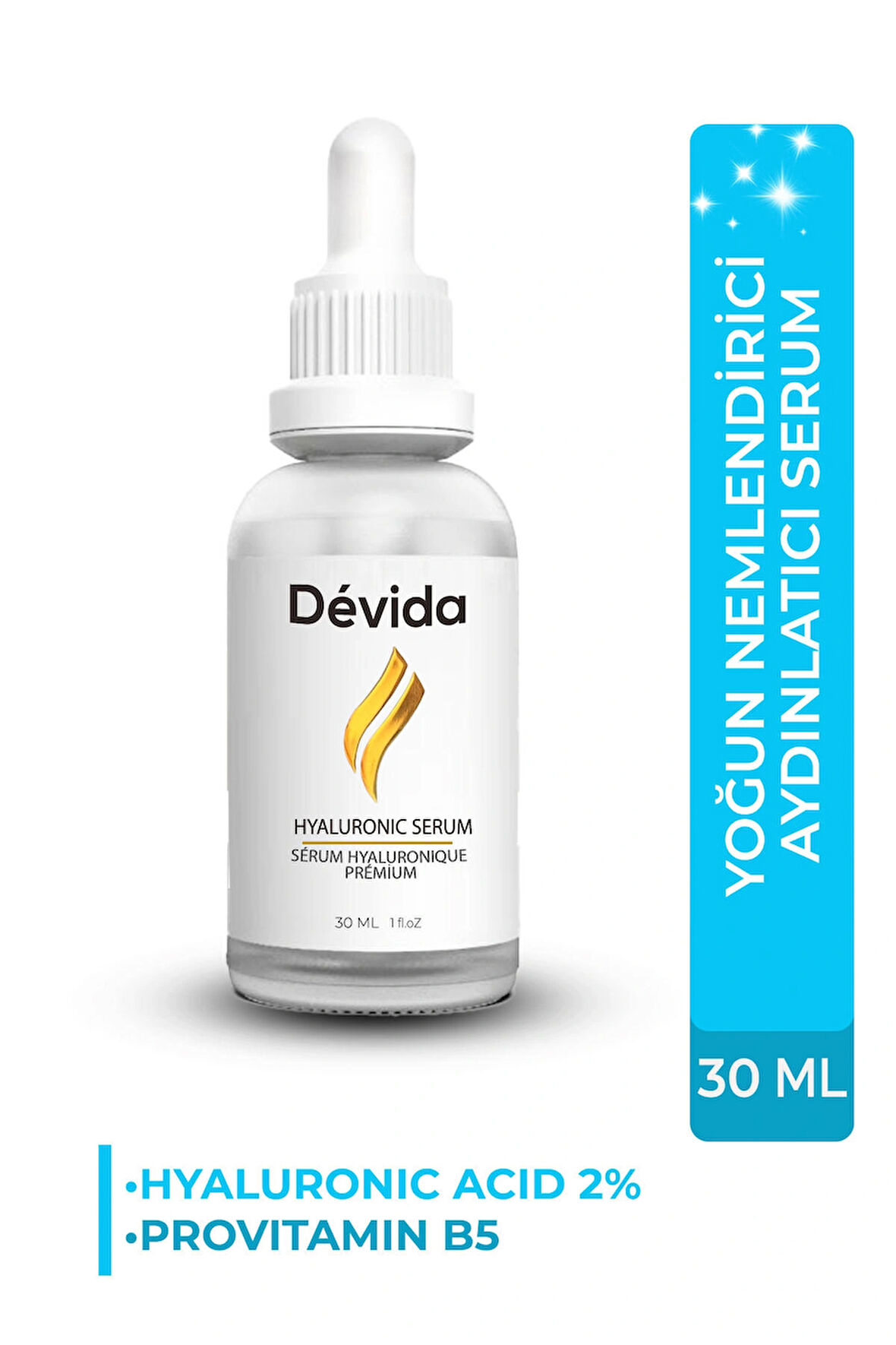 Devida Yoğun Nemlendirici Aydınlatıcı Hyaluronique Premium Serum