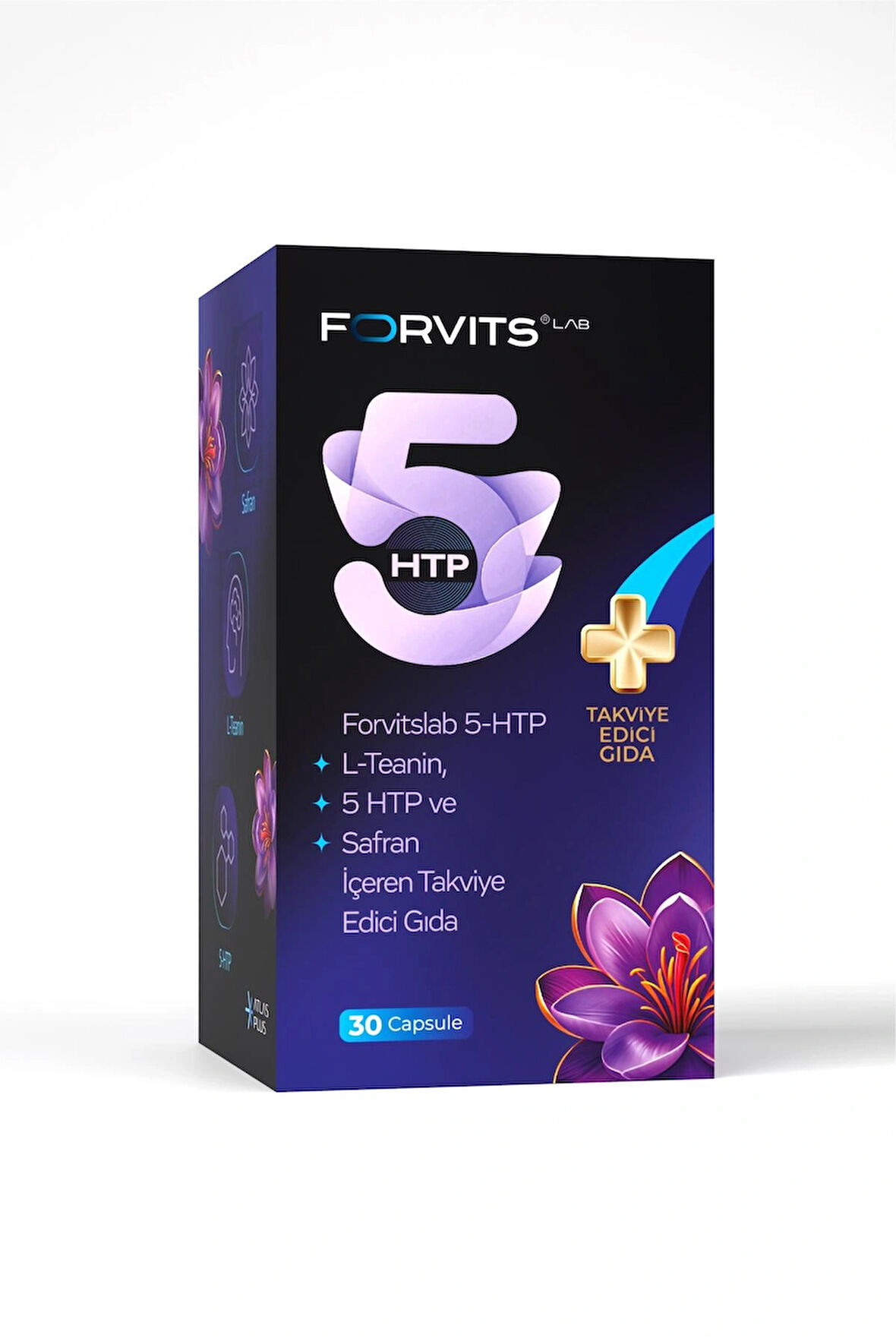 Forvits Lab 5-HTP 30 Kapsül | L-Teanin, Safran ve Magnezyum İçeren Takviye Edici Gıda
