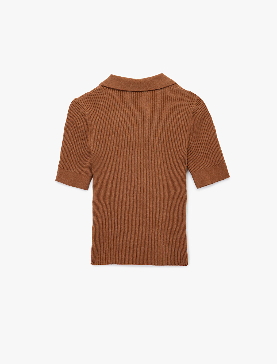 Yarım Düğmeli Kısa Kollu Polo Yaka Triko Kazak