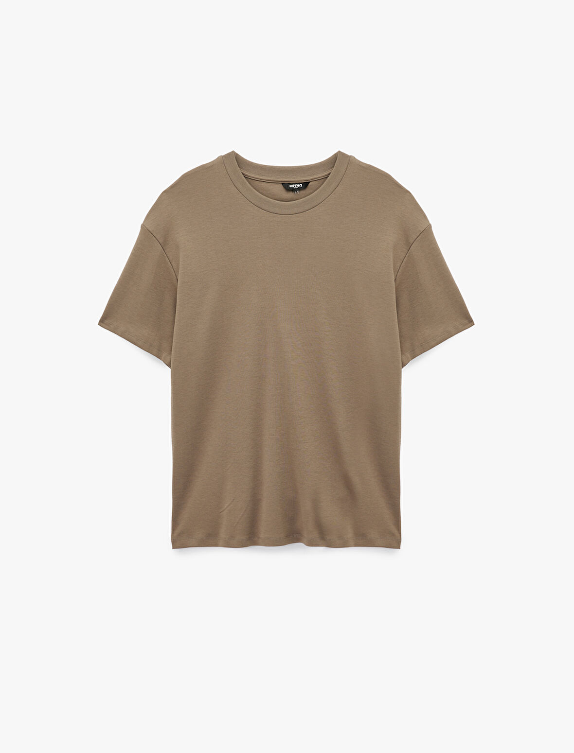 Kısa Kollu Bisiklet Yaka Pamuklu Basic Oversize Spor Tişört