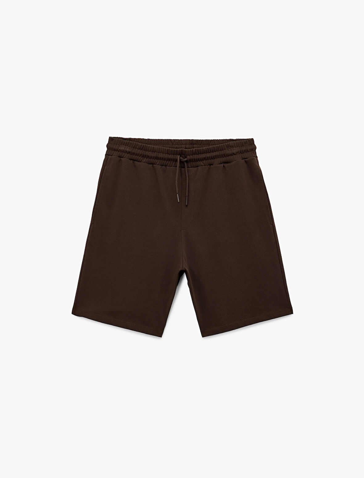 Beli Bağcıklı Cep Detaylı Pamuklu Straight Fit Spor Şort