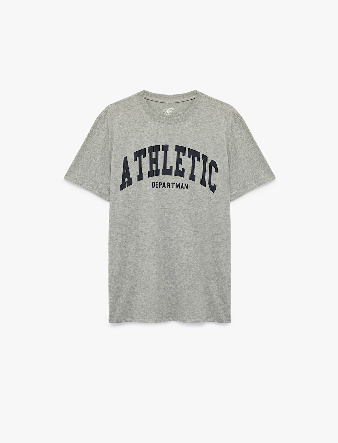 Kısa Kollu Bisiklet Yaka Baskılı Oversize Spor Tişört