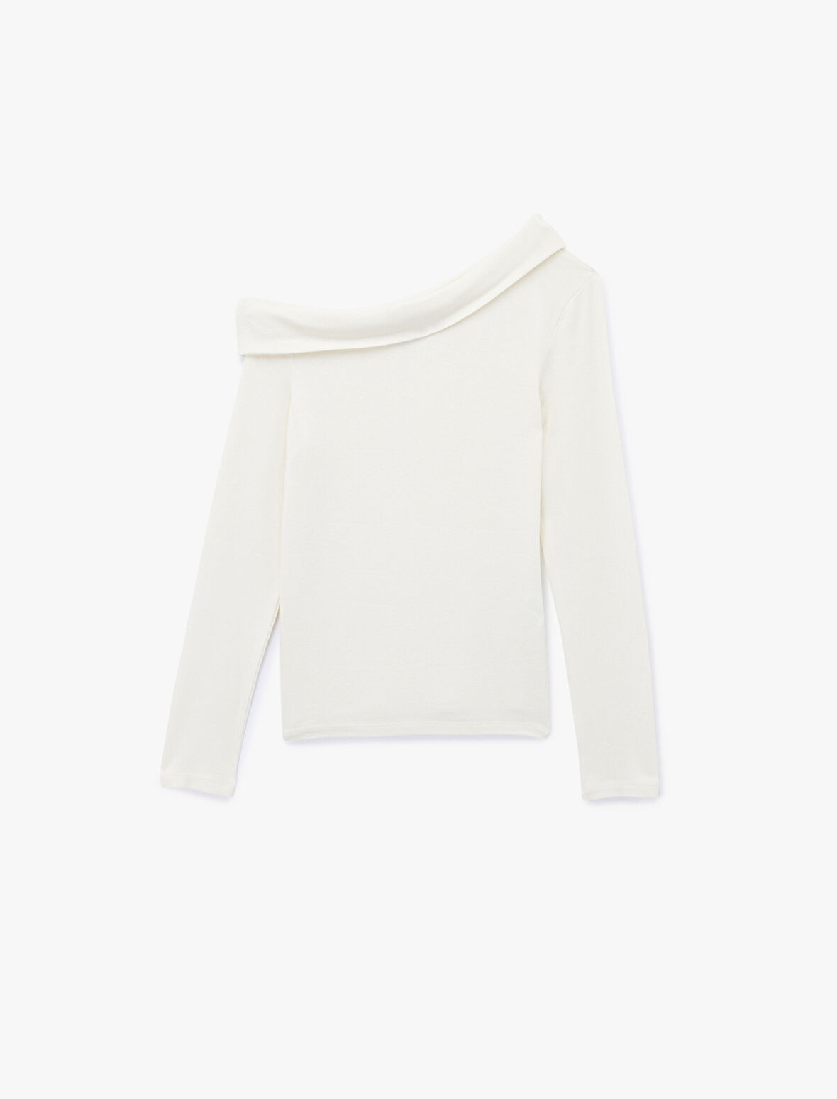 Slim Fit Uzun Kollu Omzu Açık Tişört