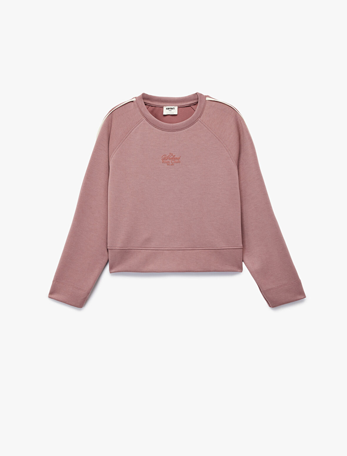 Modal Karışımlı Uzun Kollu Bisiklet Yaka Sweatshirt
