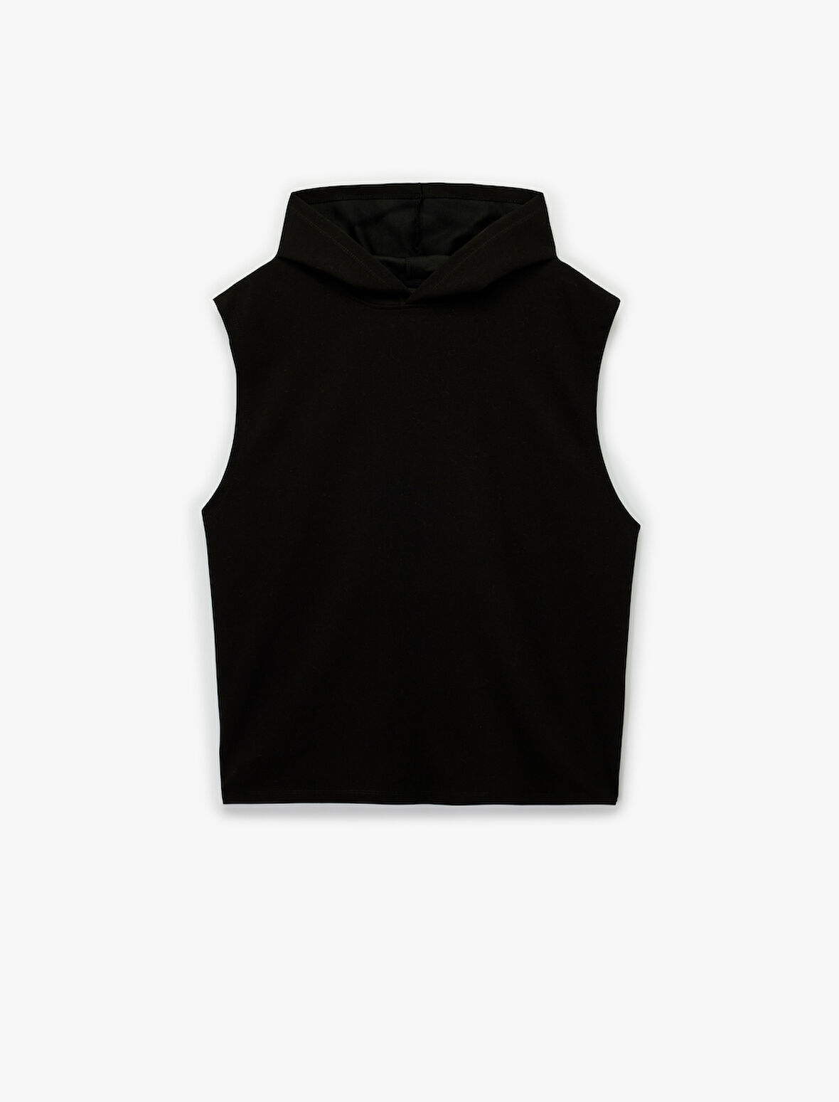 Pamuk Karışımlı Kapşonlu Oversize Spor Kolsuz Tişört