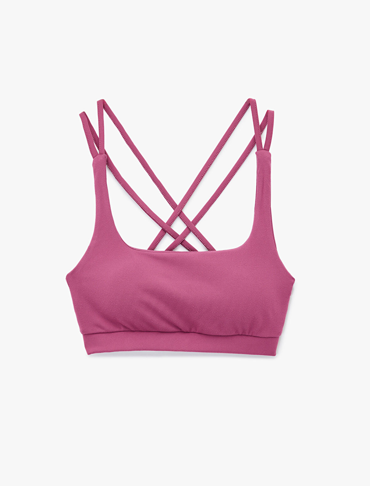 Çapraz Askılı Sırt Detaylı Kaplı Kolsuz Sporcu Sütyeni