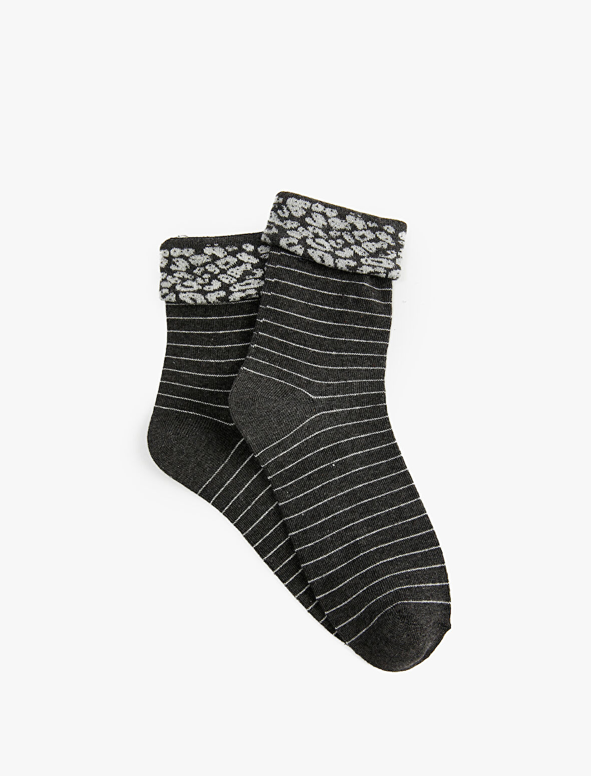 Çizgili Pamuklu Soket Çorap