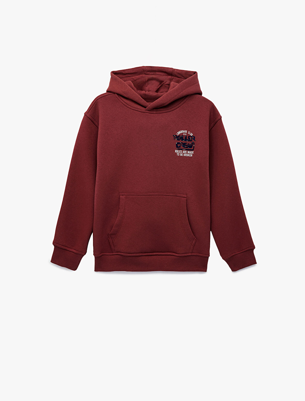 Uzun Kollu Baskılı Kapşonlu Oversize Sweatshirt