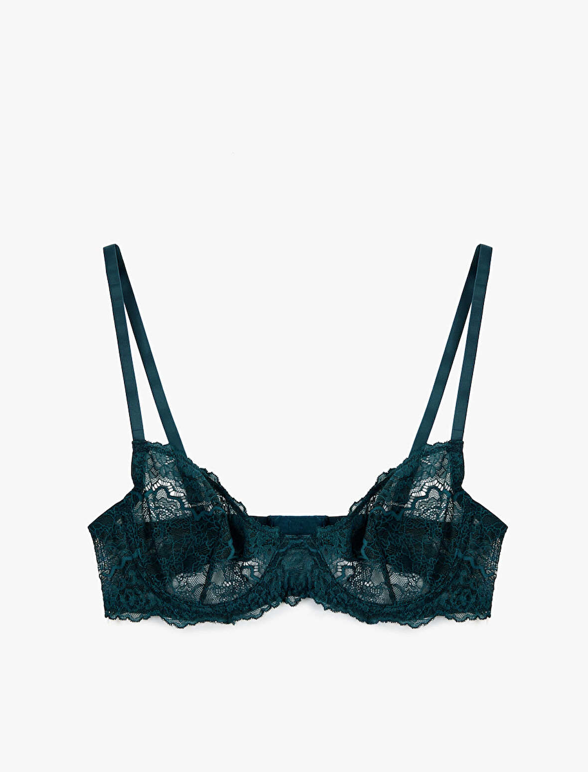 Balenli Dolgusuz Rahat Kalıp Dantelli Sütyen