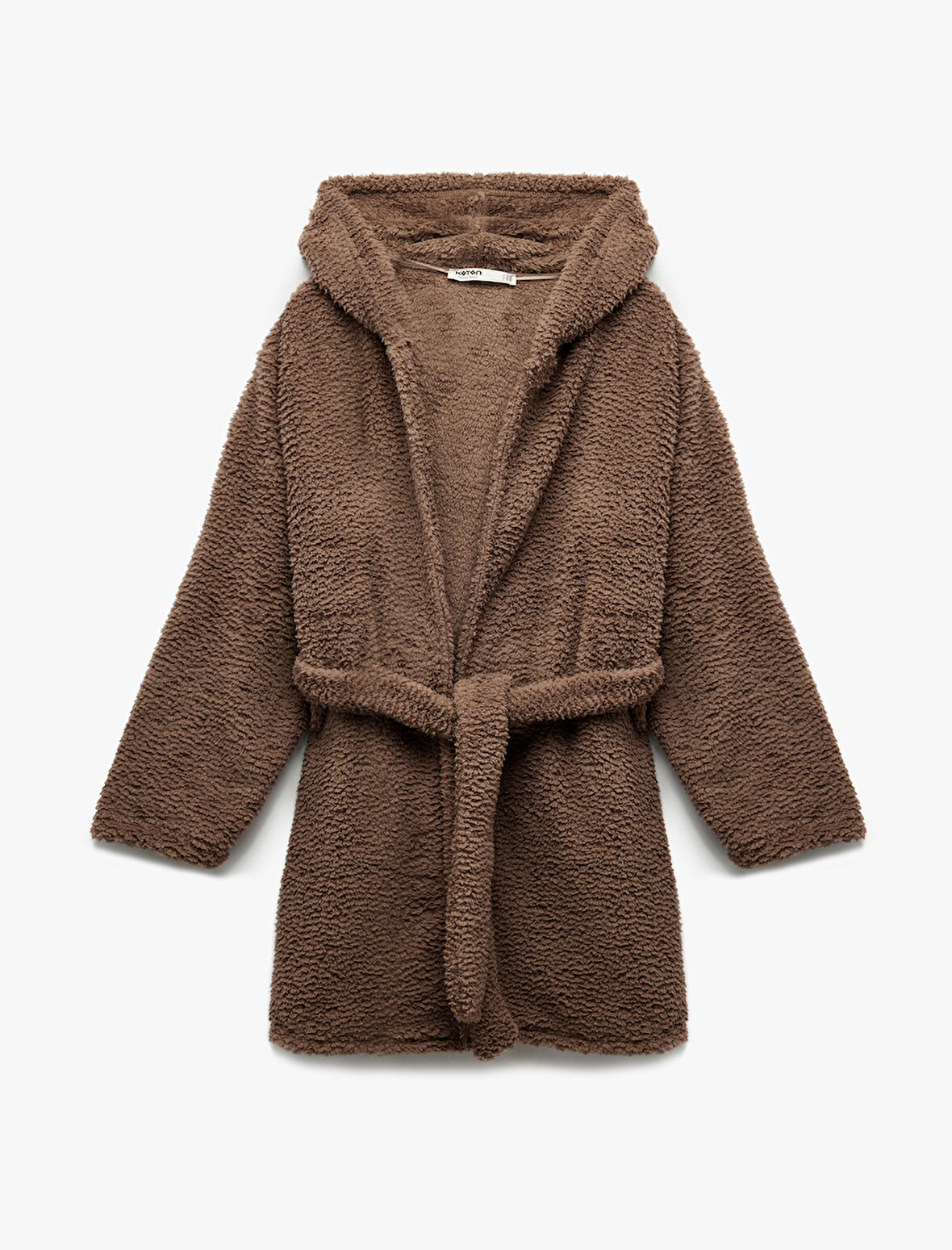 Rahat Kalıp Cep Detaylı Kapşonlu Polar Sabahlık