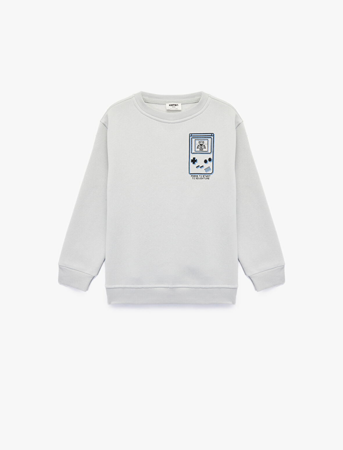 Uzun Kollu Bisiklet Yaka Baskılı Sweatshirt