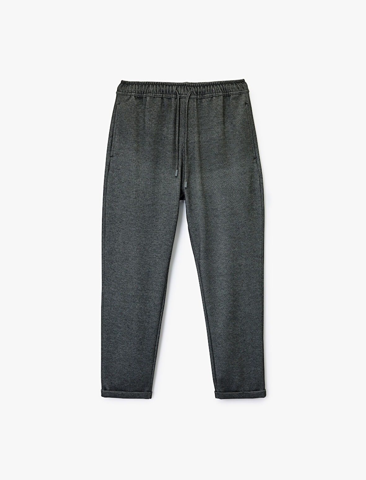 Viskon Karışımlı Duble Paça Cepli Beli Bağcıklı Pantolon