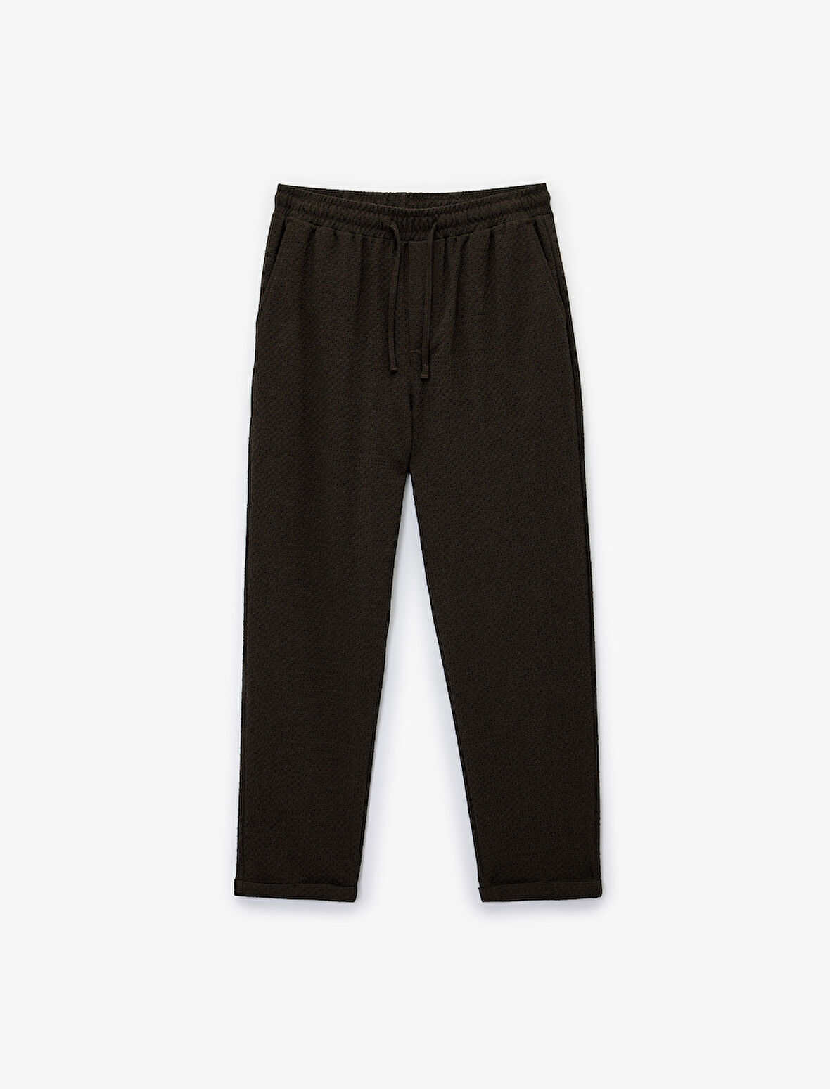 Duble Paça Cepli Viskon Karışımlı Beli Bağcıklı Pantolon