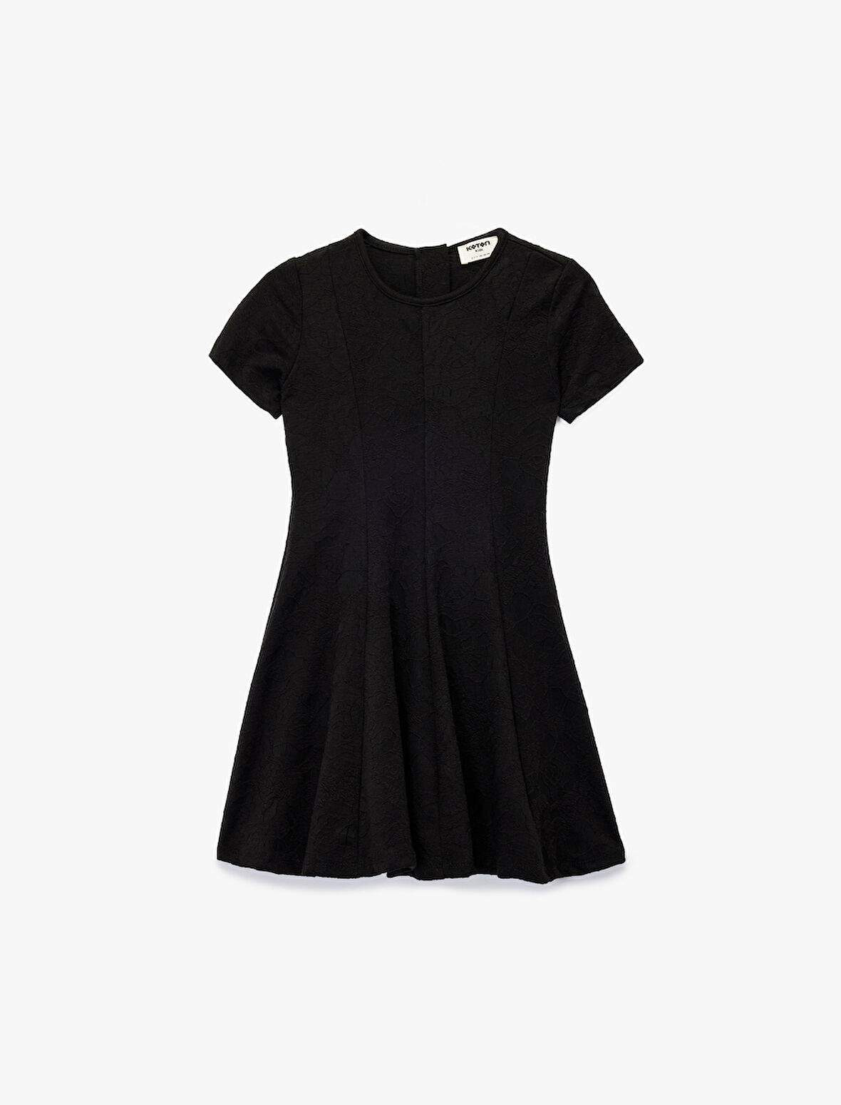 Kısa Kollu Bisiklet Yaka Pileli Basic Elbise