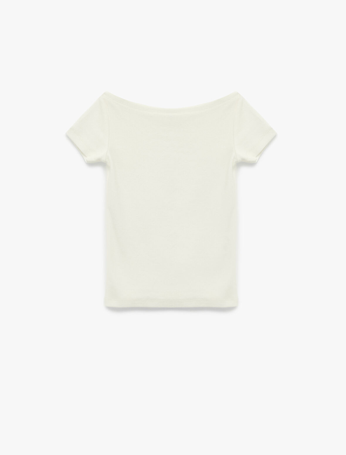 Asimetrik Düşük Omuz Kısa Kollu Modal Tişört