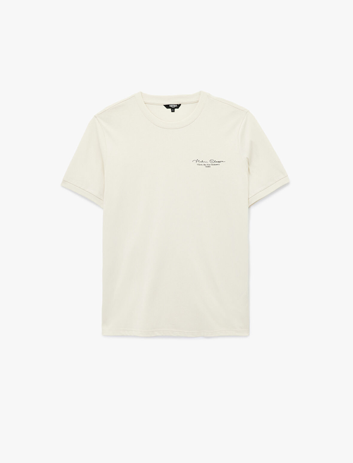 Regular Fit Bisiklet Yaka Pamuklu Kısa Kollu Baskılı Tişört