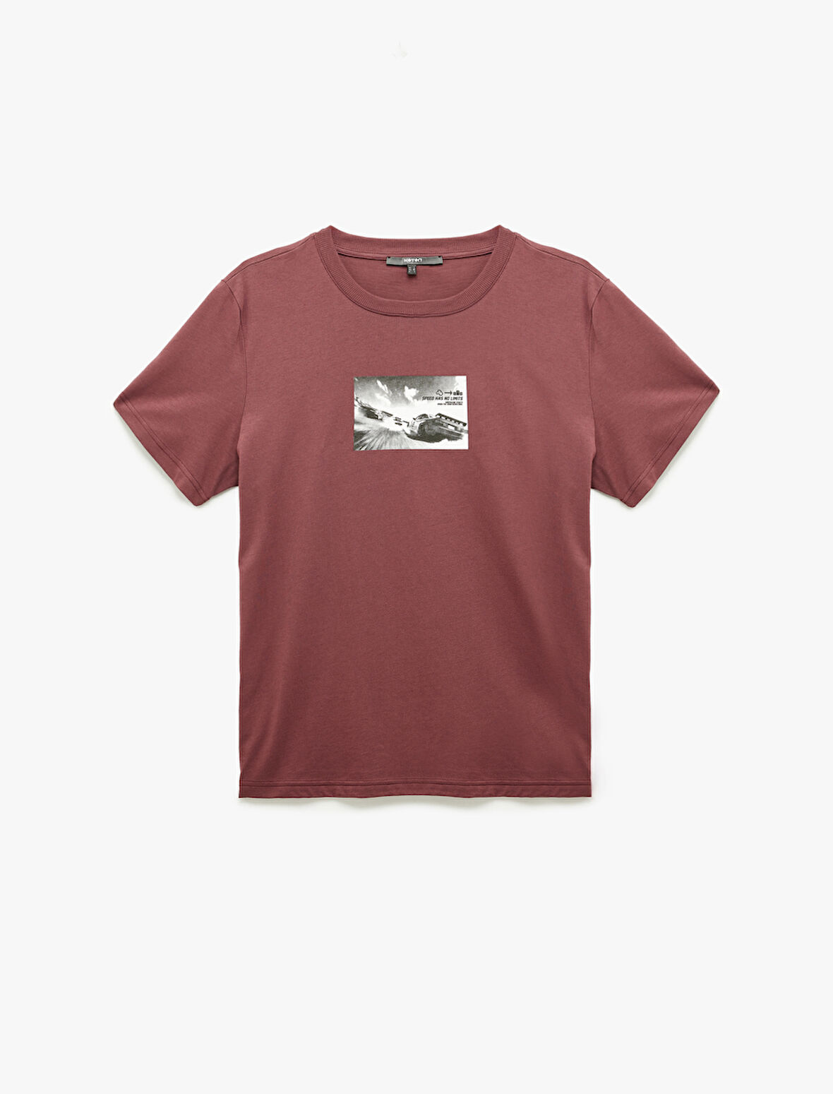 Regular Fit Kısa Kollu Bisiklet Yaka Pamuklu Baskılı Tişört