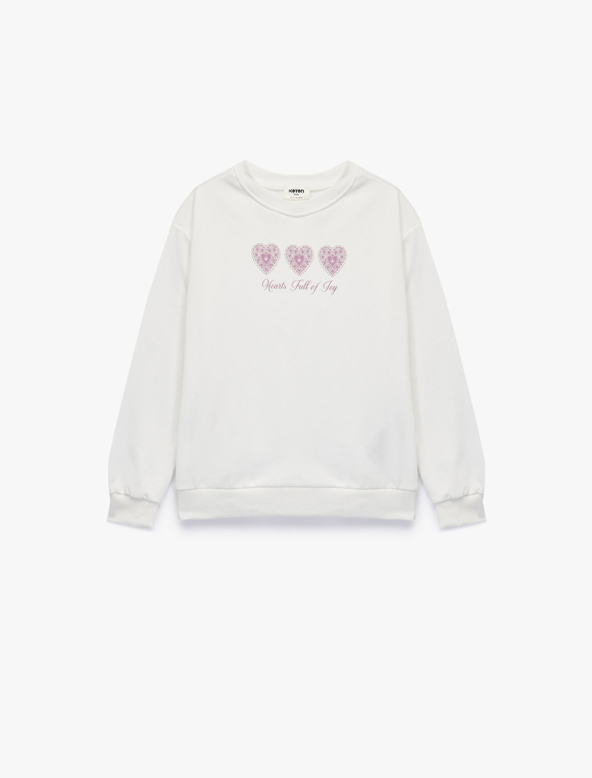 Uzun Kollu Baskılı Bisiklet Yaka Pamuklu Sweatshirt