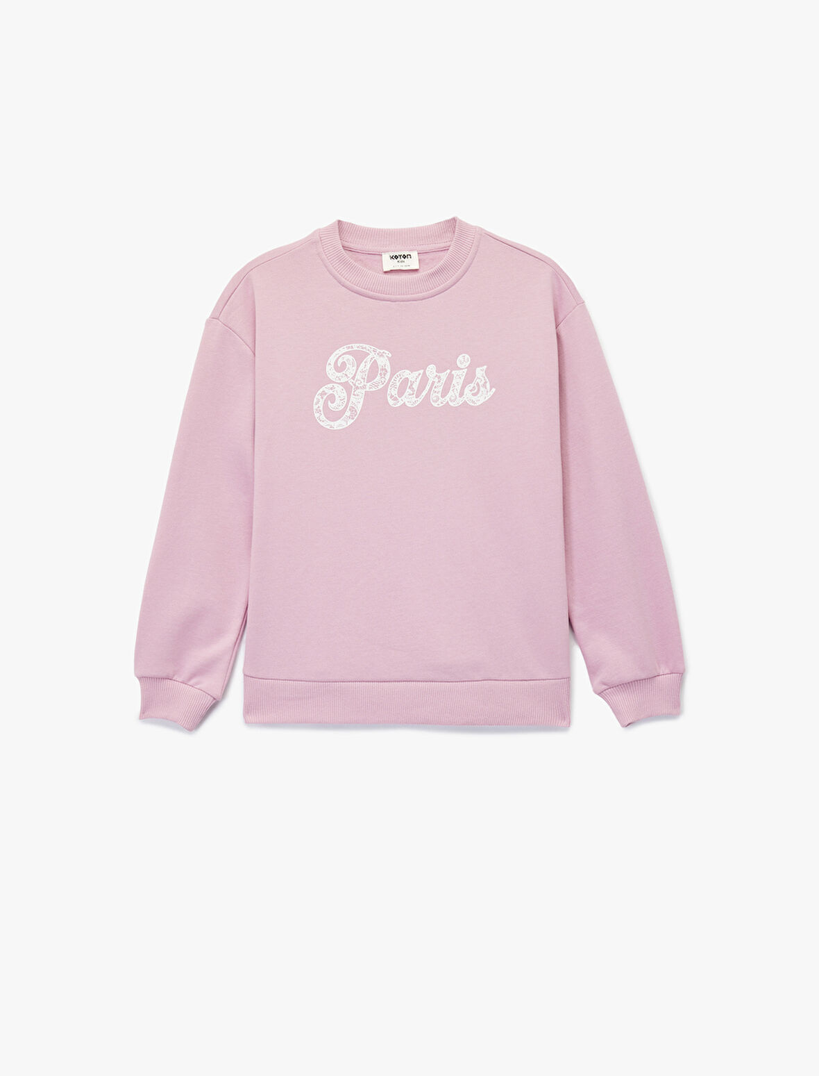 Pamuklu Uzun Kollu Bisiklet Yaka Baskılı Sweatshirt