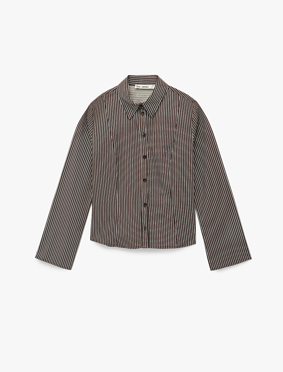 Uzun Kollu Klasik Yaka Düğmeli Pamuklu Slim Fit Gömlek