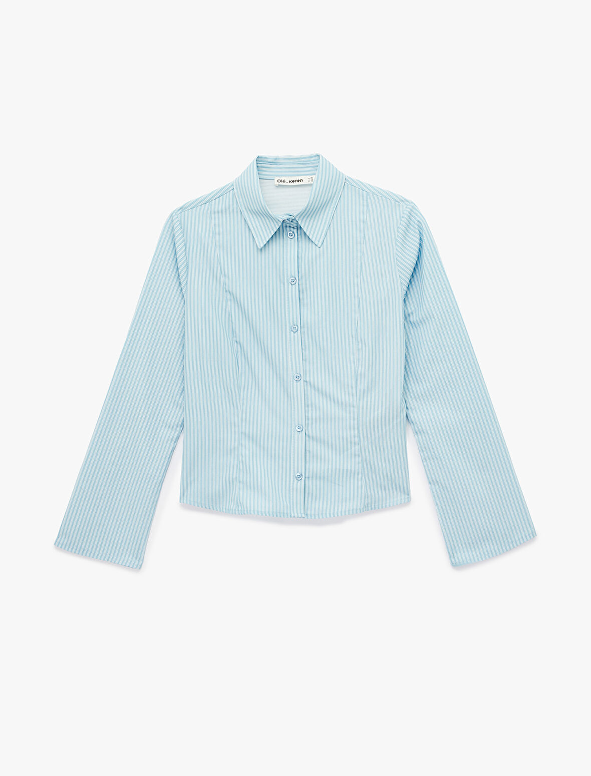 Uzun Kollu Klasik Yaka Düğmeli Pamuklu Slim Fit Gömlek