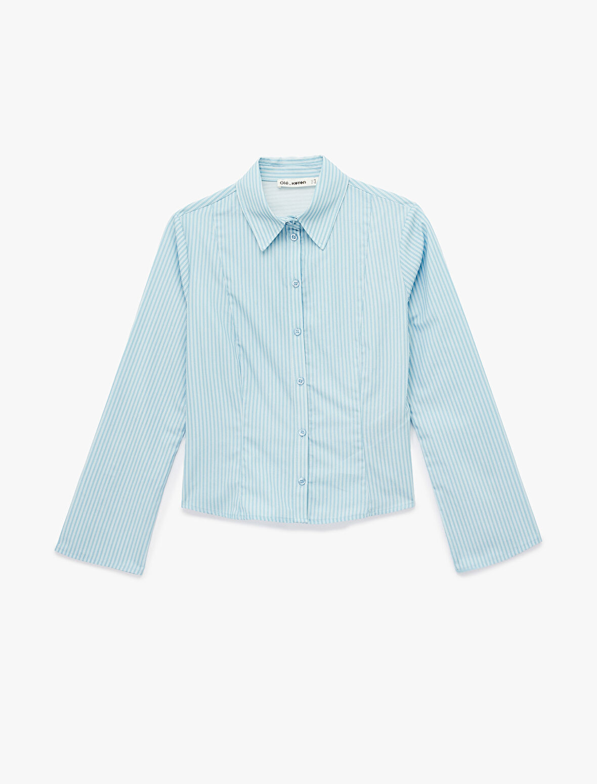 Uzun Kollu Klasik Yaka Düğmeli Pamuklu Slim Fit Gömlek