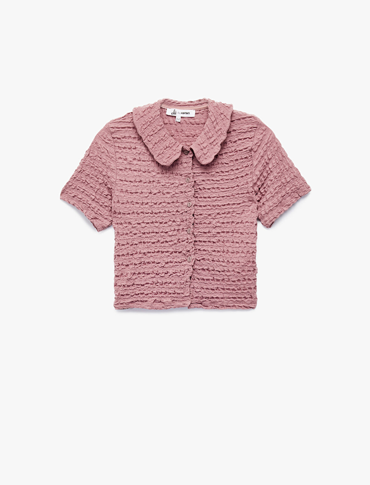 Bürümcük Düğmeli Kısa Kollu Bebe Yaka Tişört