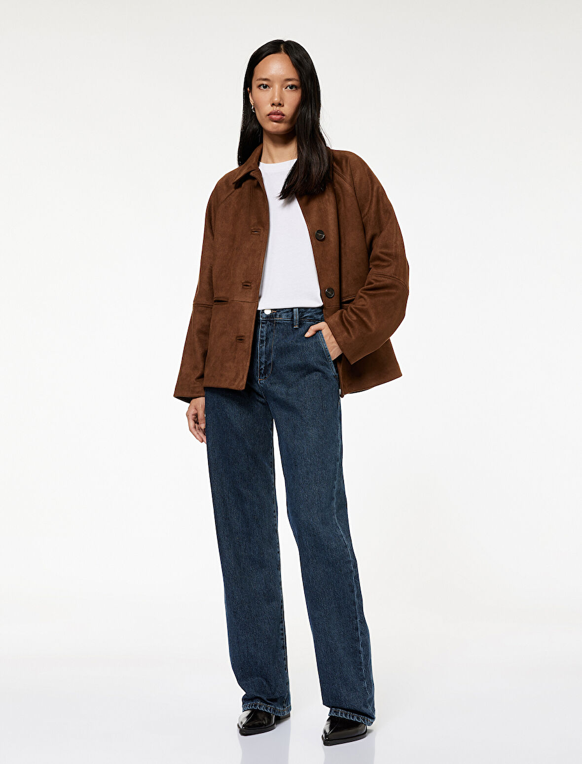 Normal Bel Uzun Paça Straight Fit Jean Pantolon - Straight Fit Jean