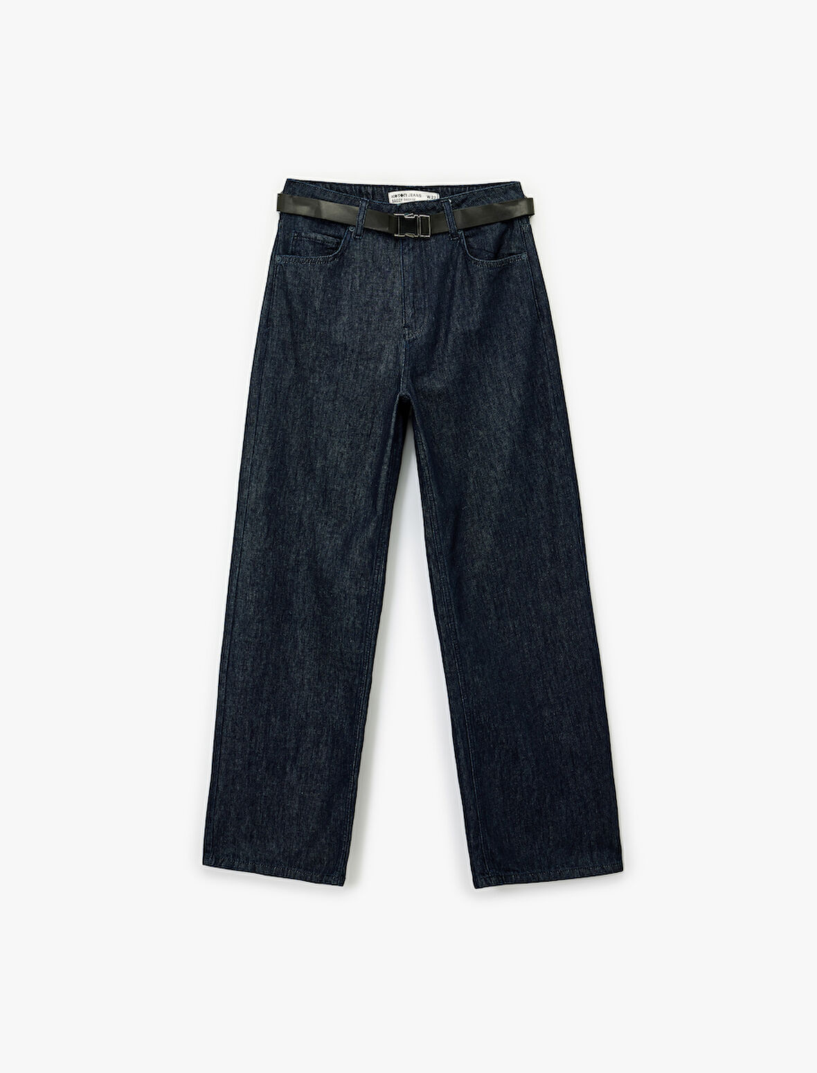 Pamuklu Normal Bel Kemer Detaylı Rahat Kalıp Baggy Jean Pantolon - Baggy Jeans